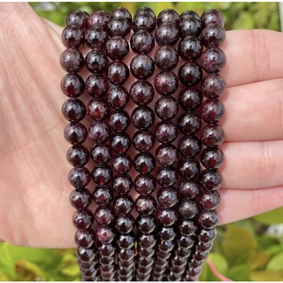 หินโกเมน Natural Garnet 42 cm long 6 mm 8 mm 10mm size Available