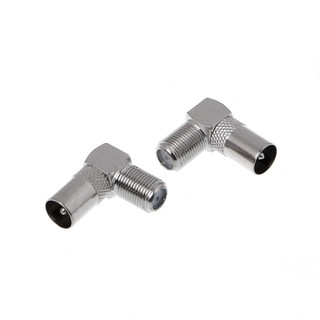 10 ชิ้น right angled angled 90 องศา f connector female to rf coax male ปลั๊ก aerial สําหรับเชื่อมต่อ