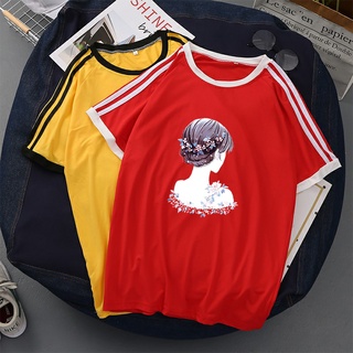 ์⚡️ พร้อมส่ง⚡️เสื้อยืดหญิง-ชาย🌸สไตร์สปอร์ตลายน่ารักสดใส ลายพิมพ์ใส่ฤดูร้อน N-566
