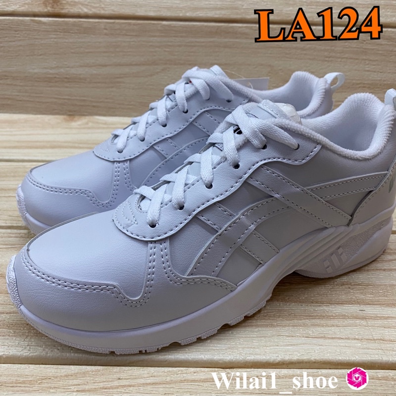 GiGa  LA124 รองเท้าผ้าใบ แบบหนังผูกเชือก สีขาว 35-41