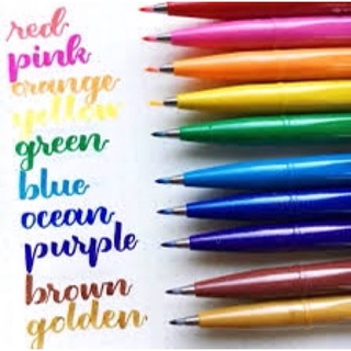 ปากกาพู่กัน Pentel Touch Brush Sign Pen ปากกาเมจิก หัวพู่กัน สี original สี พาสเทล Brush Sign Pen