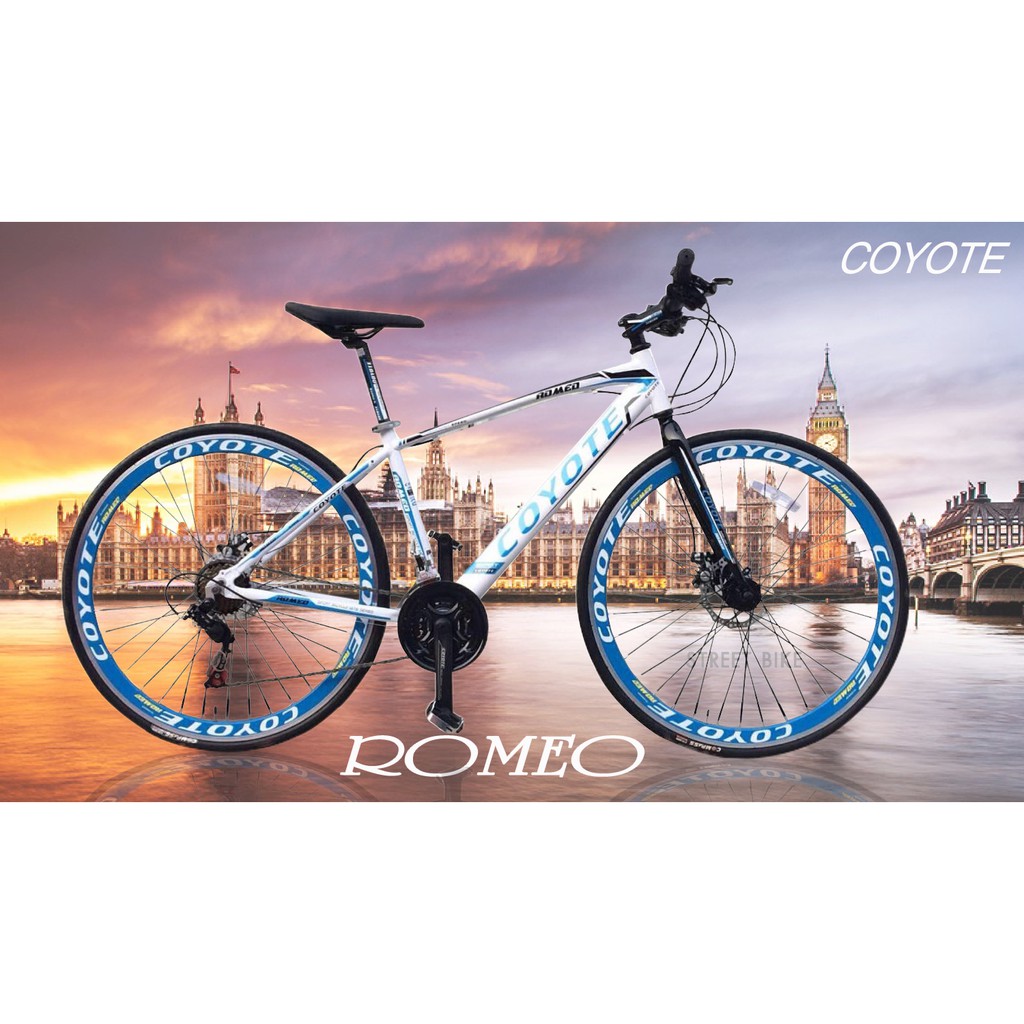 พร้อมส่ง!!! จักรยานไฮบริด 700C coyote romeo white - Blue