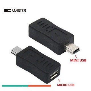 Black Micro USB Female To Mini USB Pin Male Data Adapter Cable Converter