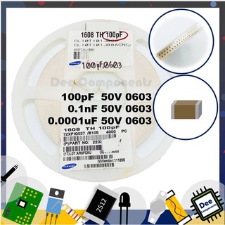 0.0001uF 0.1nF 100pF 0603    CL10T101JB8ACNC Samsung 2-A2-19 (ขายยกแพ็ค 1 แพ็ค มี 100 ชิ้น)