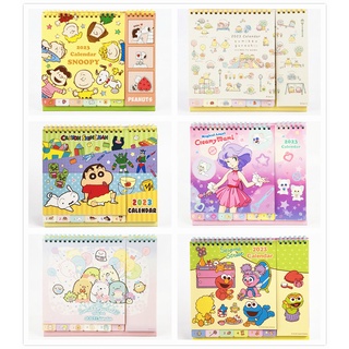 Hk ปฏิทินตั้งโต๊ะ ลาย Snoopy Sumikko Gurashi Seasame Street Crayon Shinchan2023