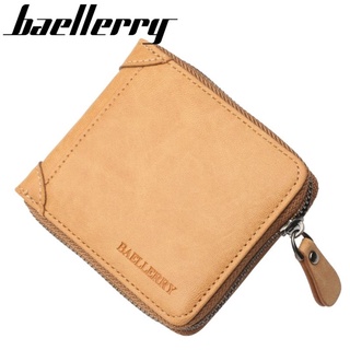 Baellerry 9250 - กระเป๋าสตางค์หนัง มีซิป สีน้ําตาลอ่อน สําหรับผู้ชาย