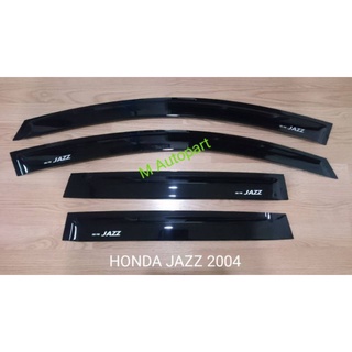 ​คิ้ว​กันสาด​ประตู​ด​ำ​ทึบ​มีโลโก้​ HONDA​ JAZZ​ 2004 2005 / ฮอนด้า แจ๊ซ