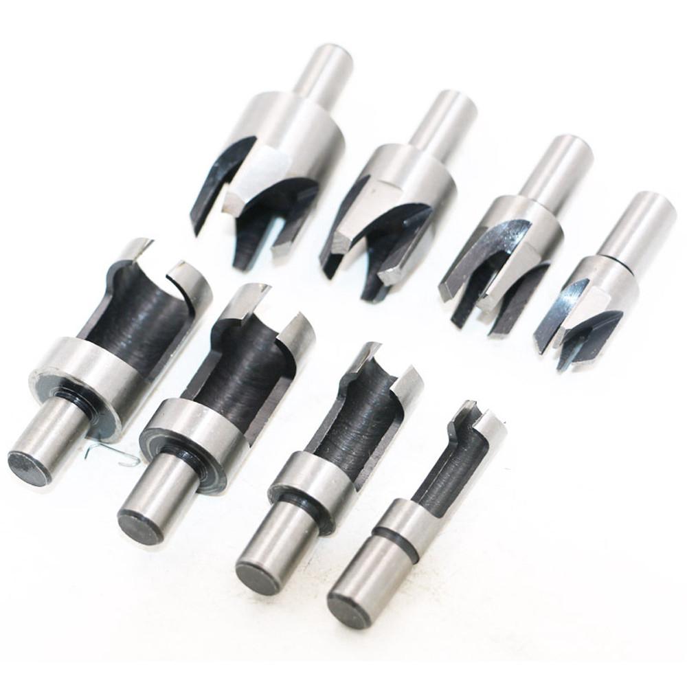 4 Pcs Carpentry Wood Plug Straight Cutter  And Tapered Claw Type Drill Bit Sets