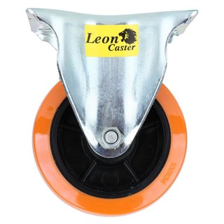 PLATE FIX POLYURETHANE WHEELLEON ORANGE 4" ลูกล้อโพลียูรีเทน LEON แป้นตาย สีส้ม 4 นิ้ว ลูกล้อ อะไหล่เฟอร์นิเจอร์ เฟอร์นิ