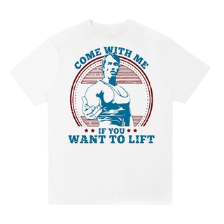 ผ้าฝ้ายแท้เสื้อยืดลําลอง ผ้าฝ้าย แขนสั้น พิมพ์ลาย Come With Me If You Want Lift Arnold Schwarzenegger สําหรับผู้ชาย 2022