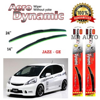 ใบปัดน้ำฝนทรง Aero Dynamic (Diamond eye) ขนาด 14" 24" นิ้ว สำหรับ HONDA JAZZ GE 2008-2012 จำนวน 1 คู่