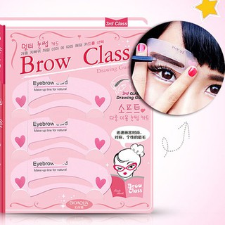 สินค้านำเข้า Mini Brow Class Drawing Guide แผ่นบล็อคเขียนคิ้ว 3 แบบ 3 สไตล์