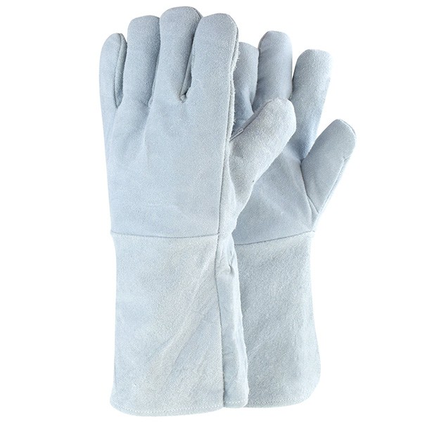 ถุงมือหนัง ยาว16 นิ้ว สีเทา