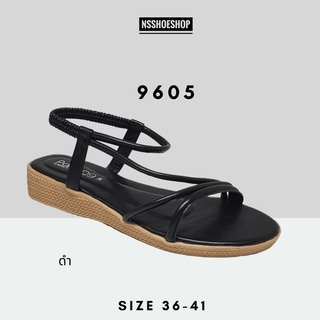 รองเท้ารัดส้น รองเท้าแฟชั่น พื้นยางพารา เสริมฟองน้ำอย่างดี รุ่น 9605 size 36-41