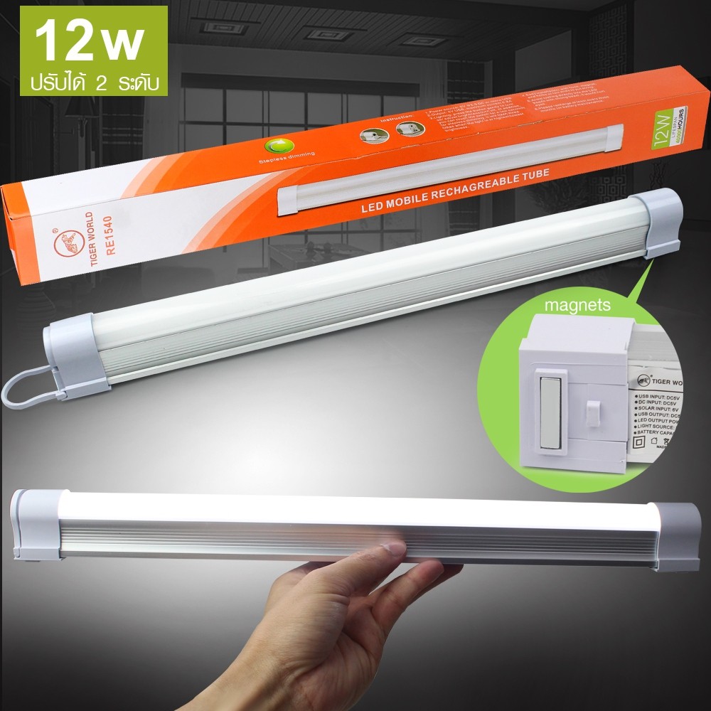 Telecorsa หลอดไฟ LED 12W สำหรับเดินป่า ตั้งแคมป์ ไฟฉุกเฉิน ชาร์จไฟบ้าน รุ่น RE1540-54A-SongAuan-p