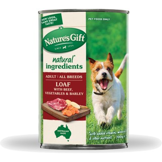 Natures Gift อาหารสุนัขกระป๋อง สูตรเนื้อวัว Beef Barley and Vegetable 700 g. x 12 กระป๋อง