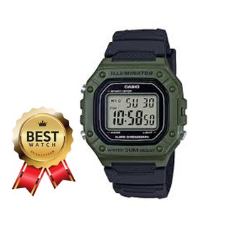 แท้แน่นอน 100% คลาสสิกสุดๆกับนาฬิกา CASIO  รุ่น W-218H-3AVDF - สีเขียว/ดำ