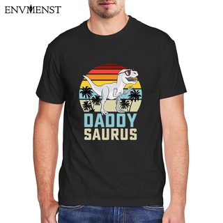 เสื้อผ้าผชเสื้อยืดผ้าฝ้าย พิมพ์ลายไดโนเสาร์ Daddysaurus Rex ของขวัญวันพ่อ สําหรับเด็ก ครอบครัว BYTE Q2BLS-5XL