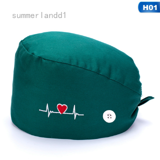 Surgical cap plus buckle ECG embroidery nurse cap toe cap doctor cap adjustable。