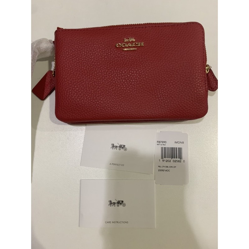 กระเป๋าคล้องมือ coach 2 ซิป size S