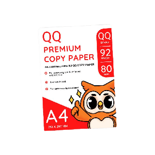 QQ Paper กระดาษถ่ายเอกสาร A4 หนา 80 แกรม 40 แผ่น จำหน่าย 1 แพ็ค