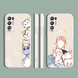 เคสโทรศัพท์มือถือซิลิโคนลายแมวน่ารักสําหรับ Oppo Reno6 Z 5G Reno 5 Pro 4 4G 3 Reno2 Z F