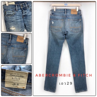 กางเกงยีนส์ขาเดฟ Abercrombie มือสองญี่ปุ่น เอว29