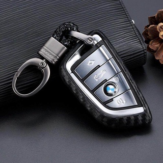 คาร์บอนไฟเบอร์รถระยะไกล Key Fob กรณีผู้ถือพวงกุญแจสำหรับ BMW X5 F15 X6 F16 G30 7/ชุด G11 X1 F48 F39คีย์สมาร์ท