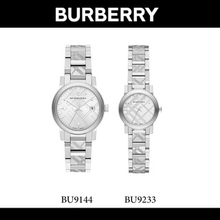 COD นาฬิกาผู้หญิง BURBERRY Silver Check Stamped Dial - Silver รุ่น BU9144 / BU9233