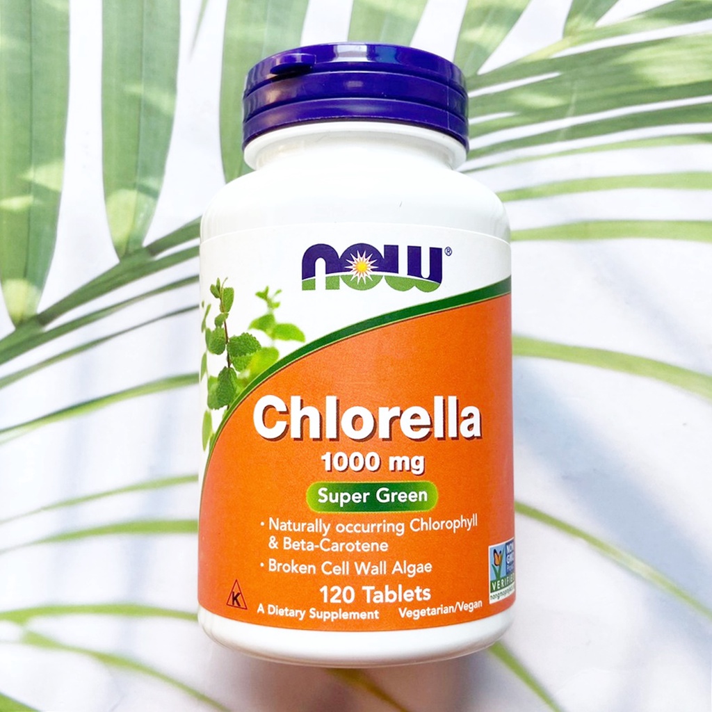 สาหร่ายคลอเรลล่า Chlorella 1000 mg 120 Tablets (Now Foods) Green Superfood