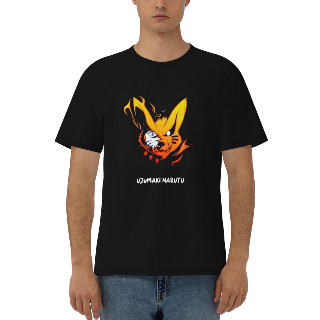 Naruto Anime Design Cotton T-Shirt for Men Oversize Printed Tee Shirts Uzumaki Naruto (Unisex)เสื้อยืด
