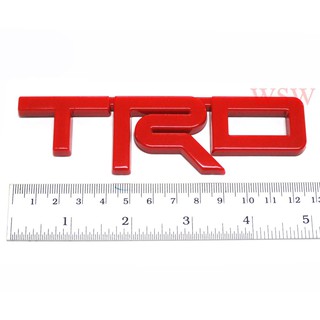 (1ชิ้น) TRD LOGO แผ่นป้ายติดกระจังหน้า สีแดง สำหรับรถโตโยต้าทุกรุ่น วีโก้ รีโว่ TOYOTA VIGO REVO TIGER MIGHTY-X