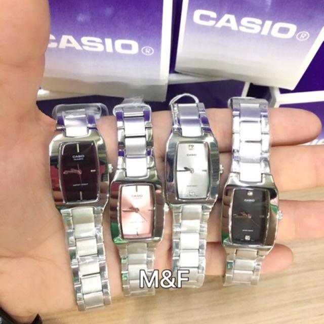 MK Casio นาฬิกาข้อมือผู้หญิง สายสแตนเลสสีเงิน รุ่น LTP-1165A-1Cดำขีด LTP-1165A-1C2ดำเพชร LTP-1165A-4Cชมพู LTP-1165A-7C2