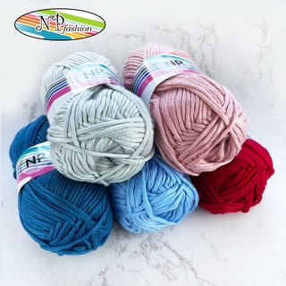 (ชุดที่2) WA136-100g สีพื้น&amp;สีมิก ไหมพรมคอตตอนมายด์เส้นใหญ่