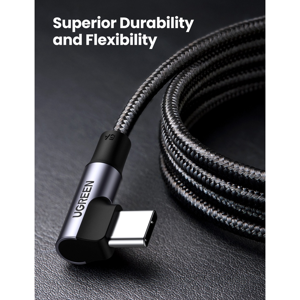 Ugreen PD 100W Type C เป็น USB C ตรง 90 องศา ชาร์จเร็ว QC4.0 3.0 สําหรับ Samsung S10 S20 compatible compatible for Macbook Pro ราคา ถูกที่สุด ดีลบีเคเค แกลเลอรีภาพที่ 7