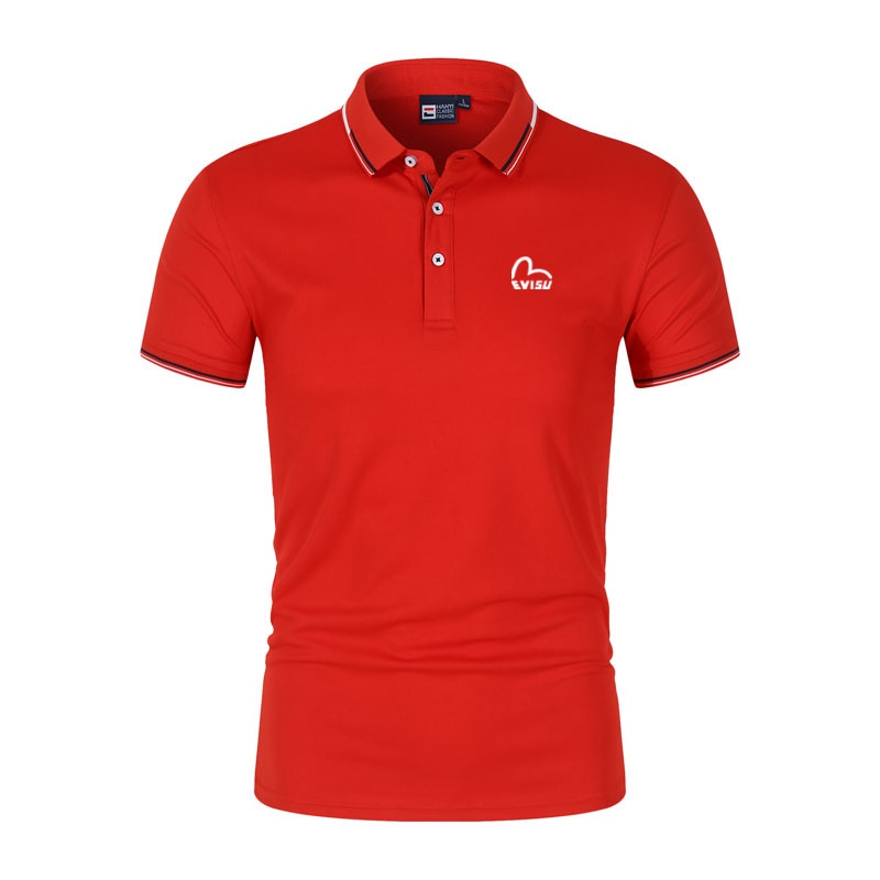Evisu Men 's Classic Polo Shirt Golf Tee Tennis Shirt