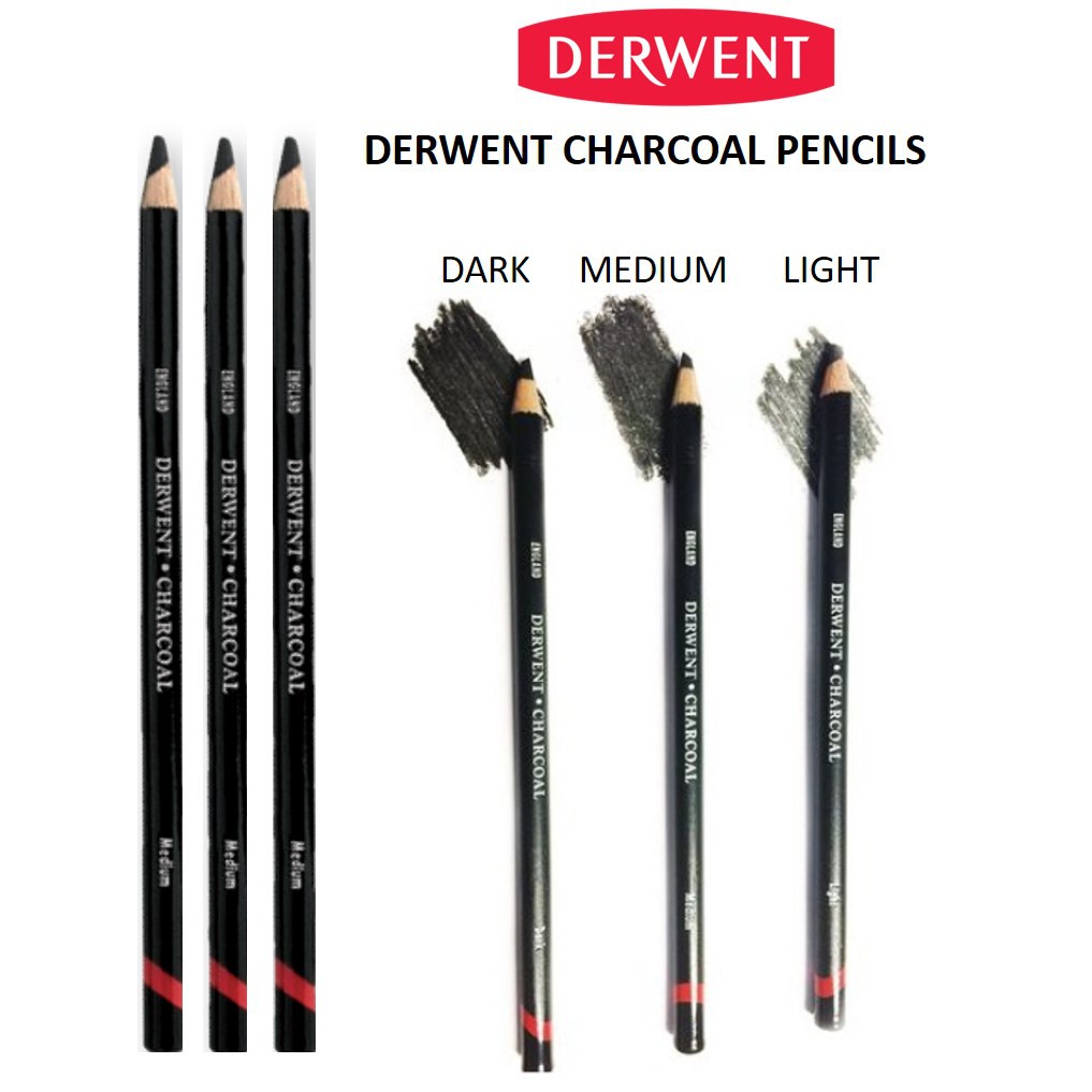 Derwent Charcoal Pencils - Light (Set of 12)