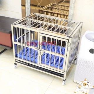 กรงสุนัข กรงสัตว์เลี้ยง กรงสแตนเลส grade202 ในร่มและกลางแจ้ง บ้าน Pet Stainless Steel Cage กรงสุนัขถอดประกอบได้ Safety