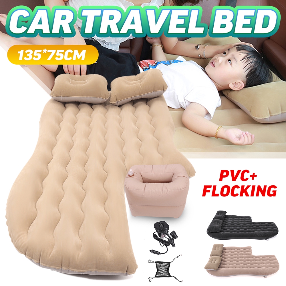 Inflatable Car Air Bed Mattress Back Rear Seat Rest W 2 Pillows