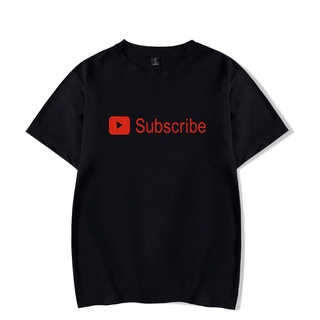 Youtube เสื้อยืด แขนสั้น ผ้าฝ้าย พิมพ์ลาย ขนาดใหญ่  สําหรับผู้ชาย และผู้หญิง คู่รัก Big Size XXS-4XL 1465D