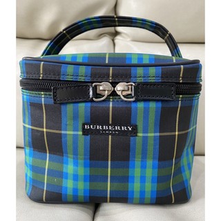 BURBERRY Nova Check Hand Pouch Blue Nylon size6.5”