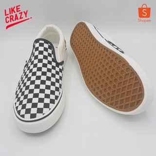 รองเท้าผ้าใบผู้ชาย ลายตารางหมากรุก (Checker) Slip on รุ่นฮิตตลอดกาล ไร้เชือก