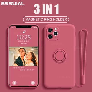 Magnetic Ring Holder Silicone Case iPhone  7 8 6 6s Plus SE 2020 Soft Stand Finger Bracket Cover