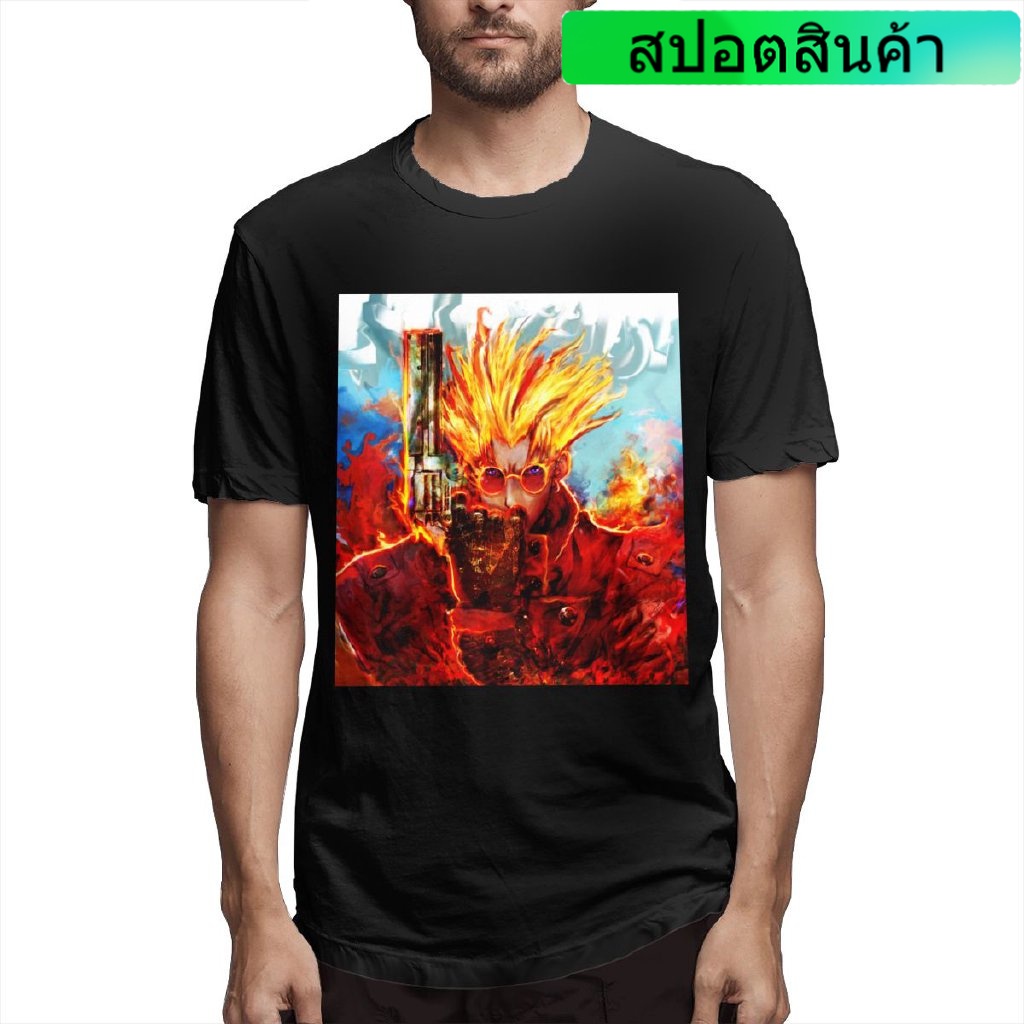 Trigun T Shirt Trigun Tshirt Printed Mens Tee Shirt Cotton Streetwear for Men htAw