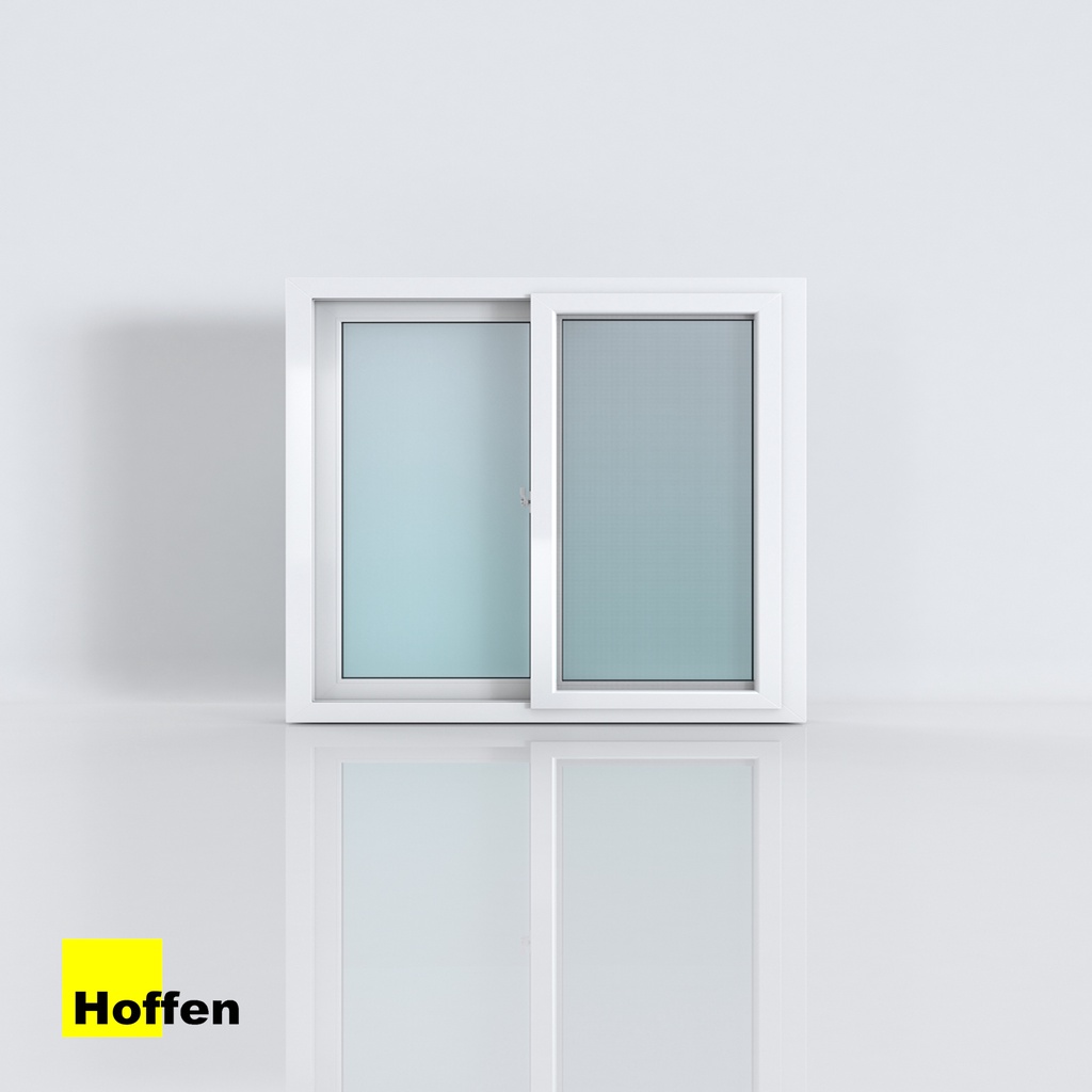 HOFFEN หน้าต่างบานเลื่อน หน้าต่างกระจกเขียวใส uPVC รุ่น PRO วงกบ 9 ซม.