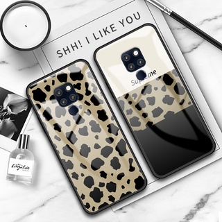 Dmy เคสกระจกนิรภัย พิมพ์ลายเสือดาว สําหรับ huawei mate 20 20X 10 9 30 pro 40 P10 Plus P20 P30 lite nova 4e P40