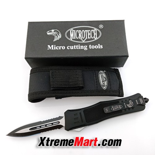 มีดสปริงตรงขนาดกลาง คมสองด้านกึ่งหยัก Microtech Combat Troodon 00556 D ...