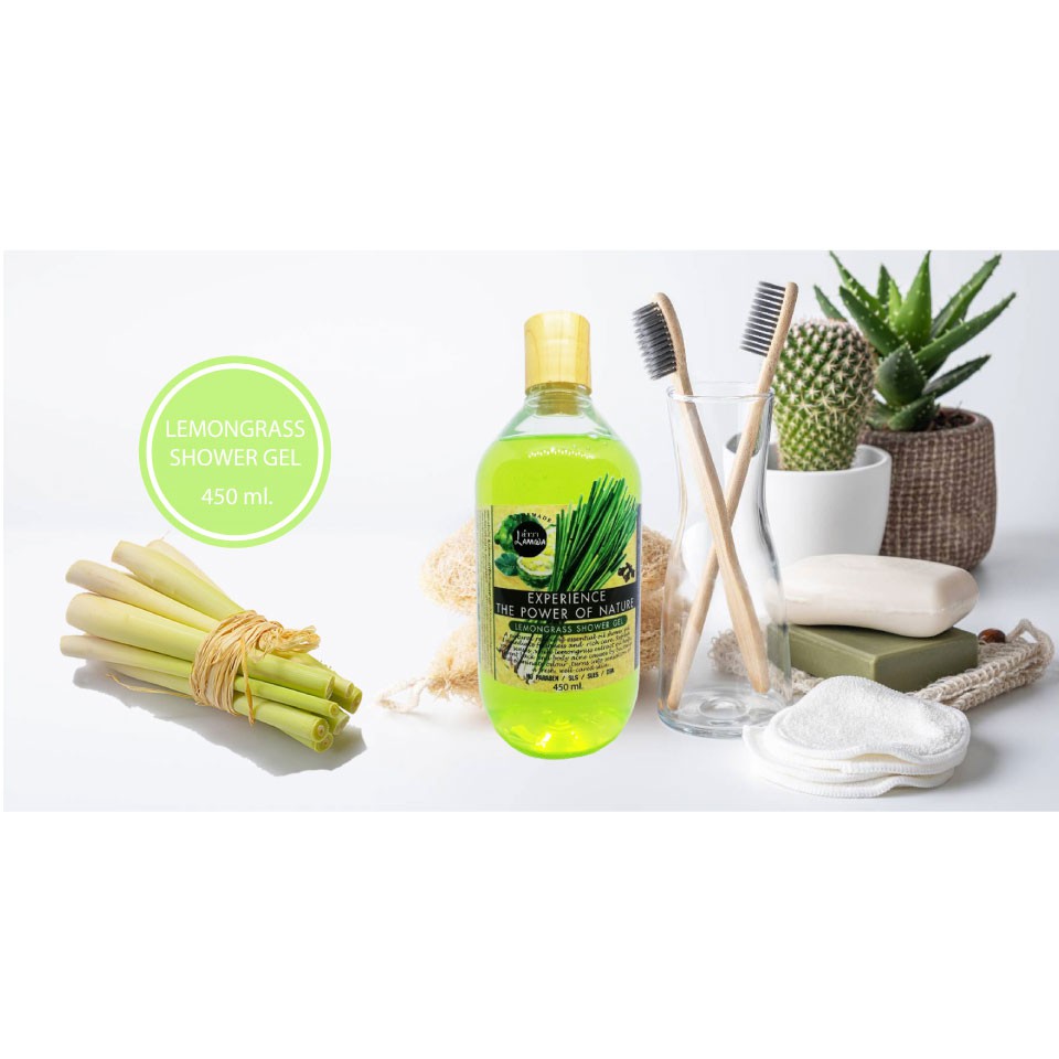 Sabai Arom Homegrown Lemongrass Bath & Shower Gel เจลอาบน้ำ กลิ่นตะไคร้ 300 มล