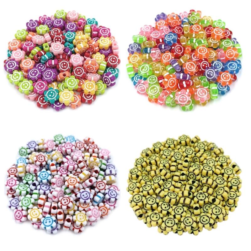 100pcs【ps102】ฝาครอบลูกปัด ลายดอกไม้ 11 14 มม. สําหรับทําเครื่องประดับ 100 ชิ้น ต่อล็อต