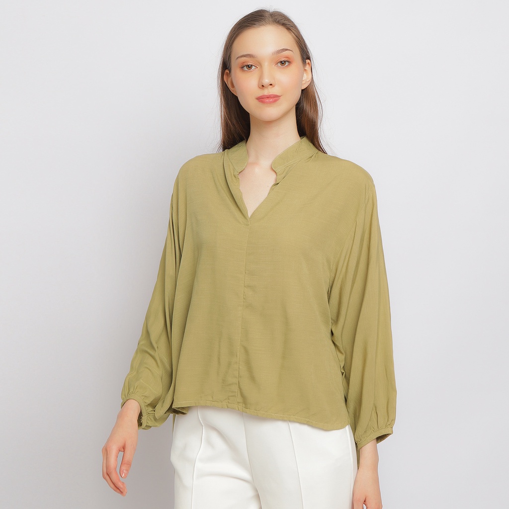 KEMEJA USD Fashion - UB002 - เสื้อแขนยาว Aurel Blouse | เสื้อทํางานแขนยาว | เสื้อคอปกกลม